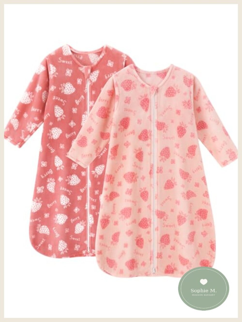 Fleece Baby Sleep Sack 2.0 Tog Long Sleeve Wearable Blanket with 2-Way Zipper